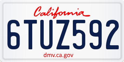CA license plate 6TUZ592