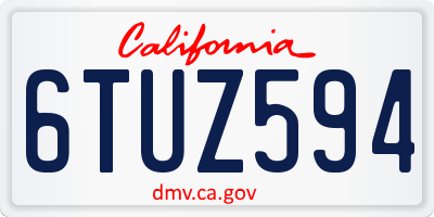 CA license plate 6TUZ594