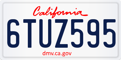 CA license plate 6TUZ595