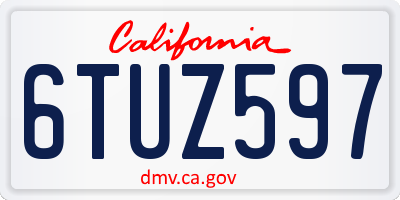 CA license plate 6TUZ597