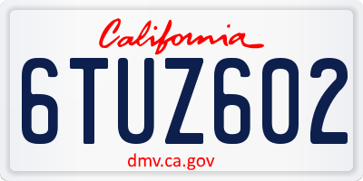 CA license plate 6TUZ602