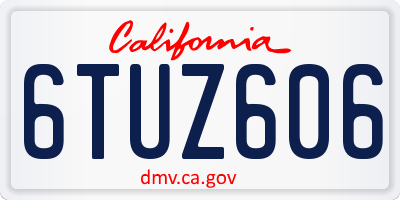 CA license plate 6TUZ606