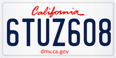 CA license plate 6TUZ608