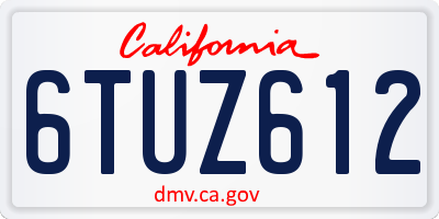 CA license plate 6TUZ612