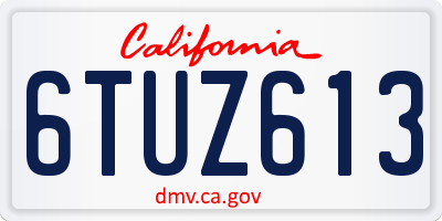 CA license plate 6TUZ613