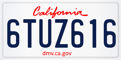 CA license plate 6TUZ616
