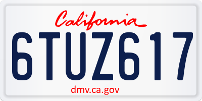 CA license plate 6TUZ617