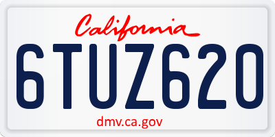 CA license plate 6TUZ620