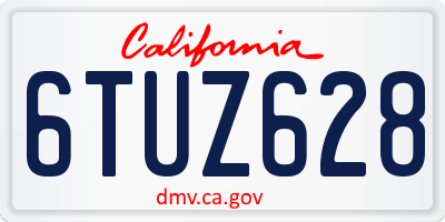 CA license plate 6TUZ628
