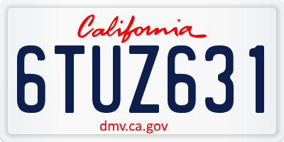 CA license plate 6TUZ631
