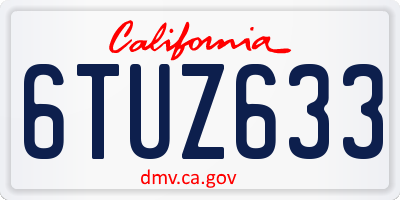 CA license plate 6TUZ633