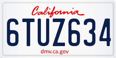 CA license plate 6TUZ634