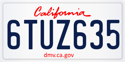 CA license plate 6TUZ635