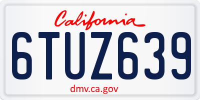 CA license plate 6TUZ639