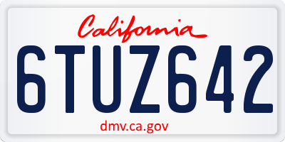 CA license plate 6TUZ642