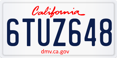 CA license plate 6TUZ648