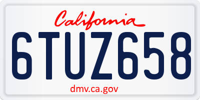 CA license plate 6TUZ658