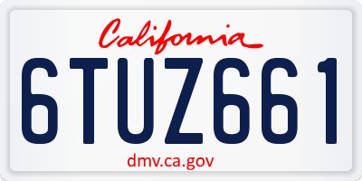 CA license plate 6TUZ661