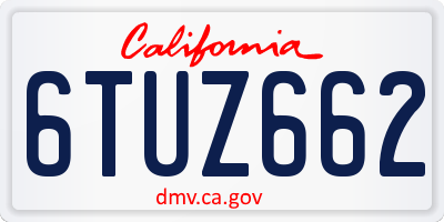 CA license plate 6TUZ662
