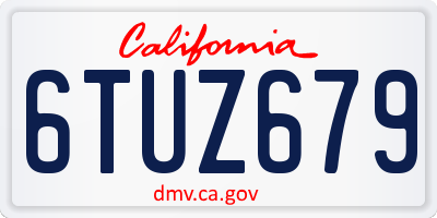 CA license plate 6TUZ679
