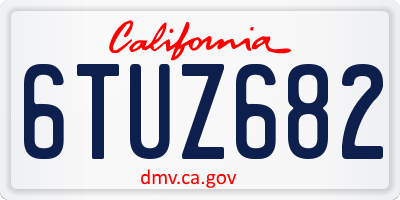 CA license plate 6TUZ682
