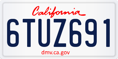 CA license plate 6TUZ691