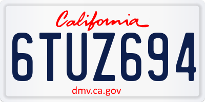 CA license plate 6TUZ694
