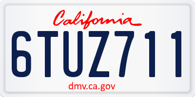 CA license plate 6TUZ711