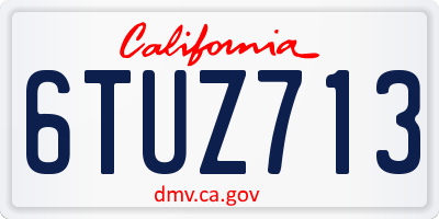 CA license plate 6TUZ713
