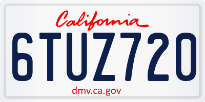 CA license plate 6TUZ720