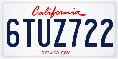 CA license plate 6TUZ722