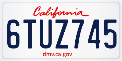 CA license plate 6TUZ745