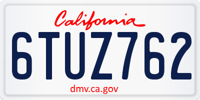 CA license plate 6TUZ762