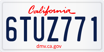 CA license plate 6TUZ771