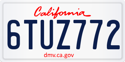 CA license plate 6TUZ772