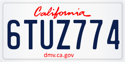 CA license plate 6TUZ774