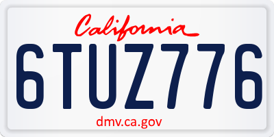 CA license plate 6TUZ776