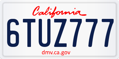 CA license plate 6TUZ777