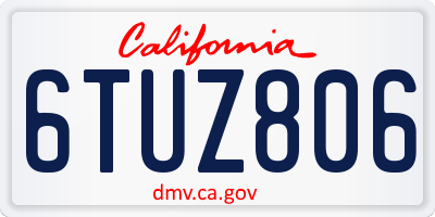 CA license plate 6TUZ806