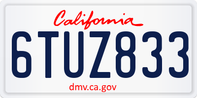 CA license plate 6TUZ833