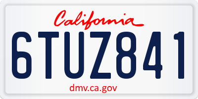 CA license plate 6TUZ841