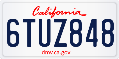CA license plate 6TUZ848