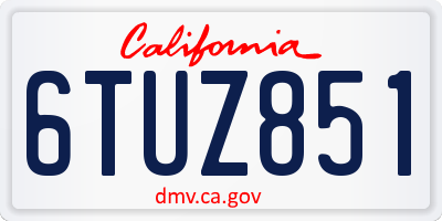 CA license plate 6TUZ851