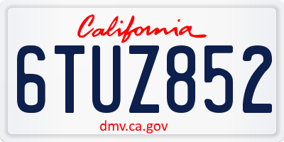 CA license plate 6TUZ852