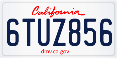 CA license plate 6TUZ856