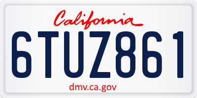 CA license plate 6TUZ861