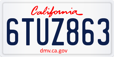 CA license plate 6TUZ863