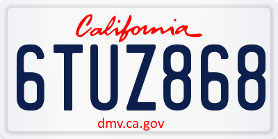 CA license plate 6TUZ868