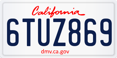 CA license plate 6TUZ869