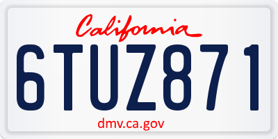 CA license plate 6TUZ871